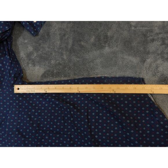 Nautica Button Up Blue Long Sleeve Men's Shirt Diamond Pattern Size L - Picture 9 of 10